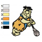 Fred Flintstone with his Stick Embroidery Design